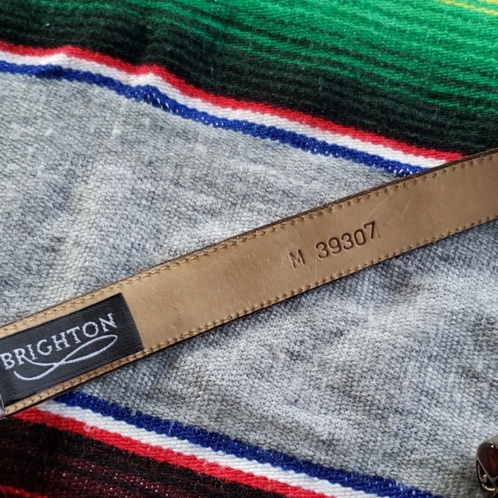 Brighton croc embossed brown belt M - Picture 4 of 4